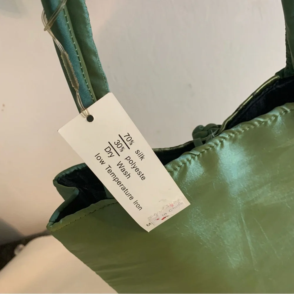 Japanese Kimono HandBag, Silk Purse Womens Brand New Geisha Green Tote - Picture 4 of 14